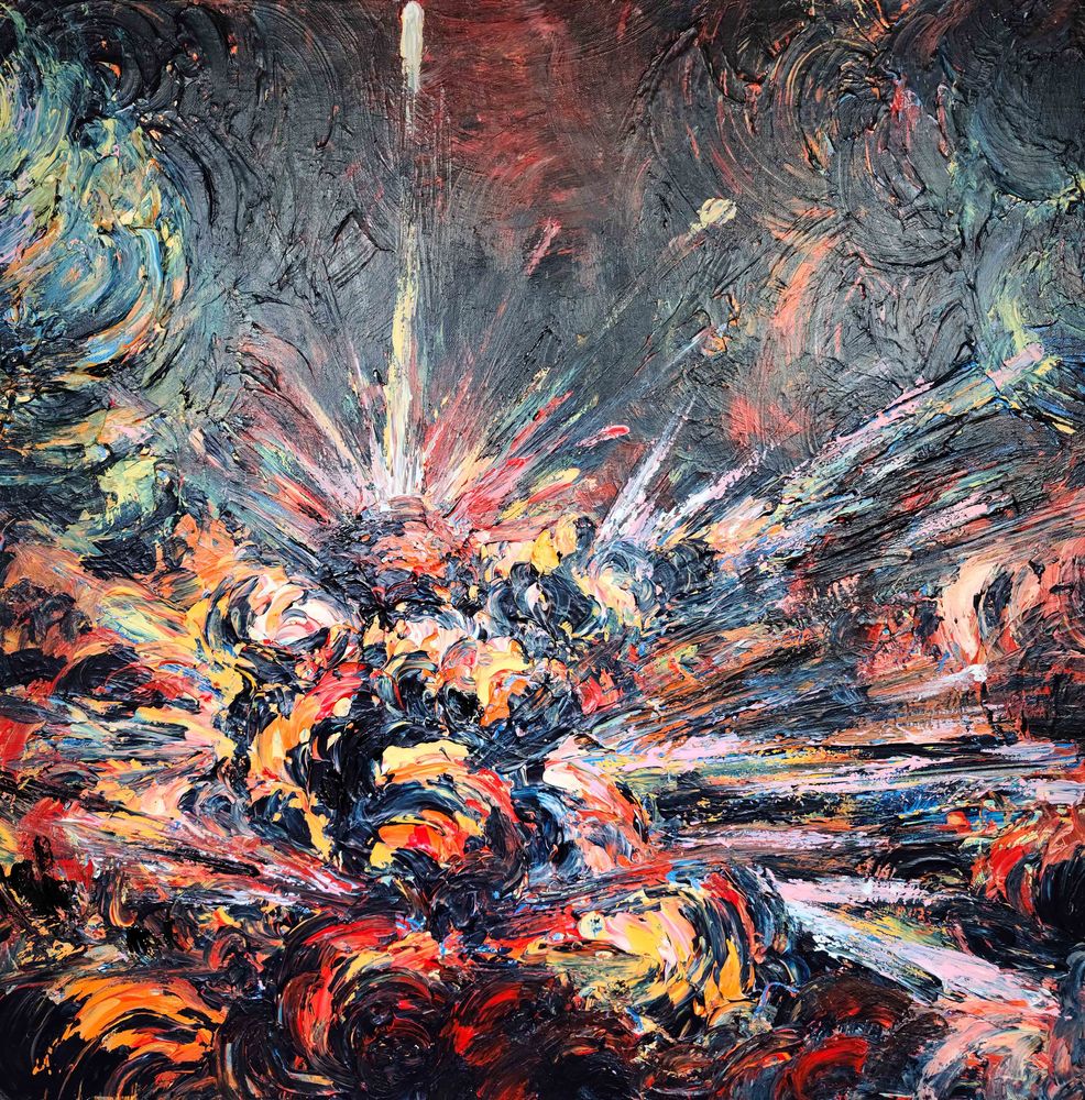 4. Euphoria, 2021, Mixed media on canvas, 72 x 72 cm