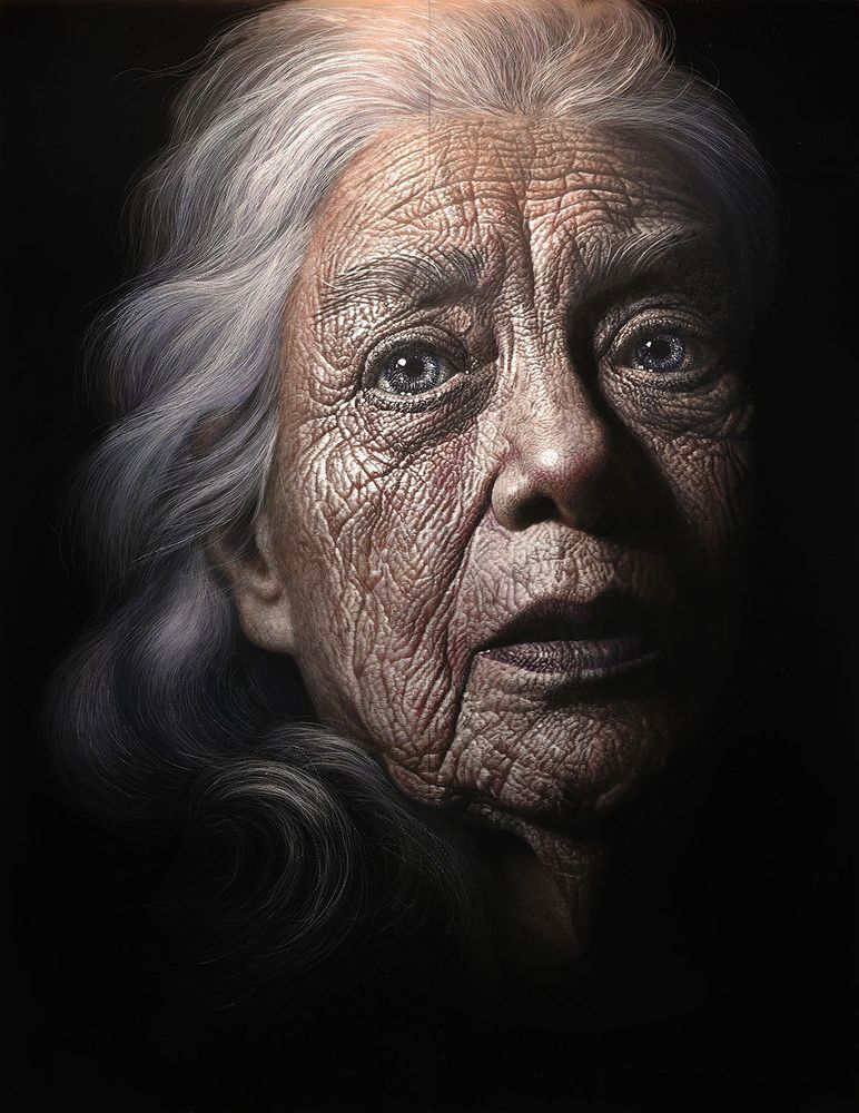 Face 2022 Oil on aluminum, scratch 259 x 200 cm