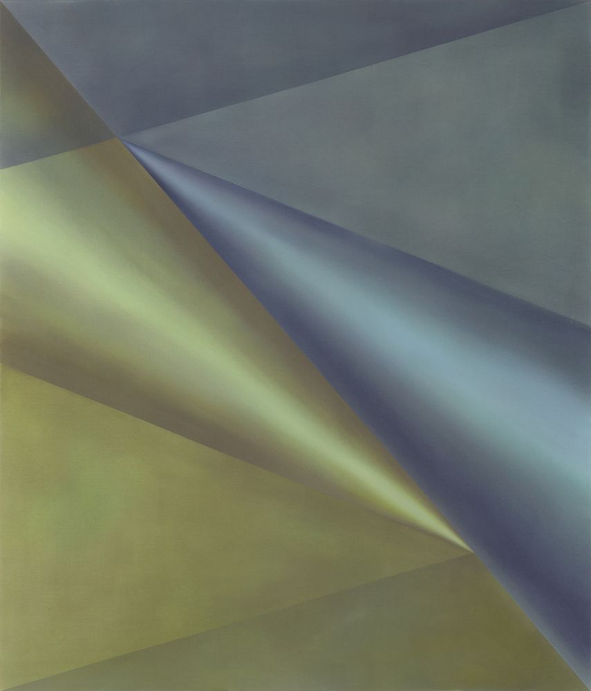 Triangular energy, 2023, Oil on linen, 200 x 170 x 4 cm