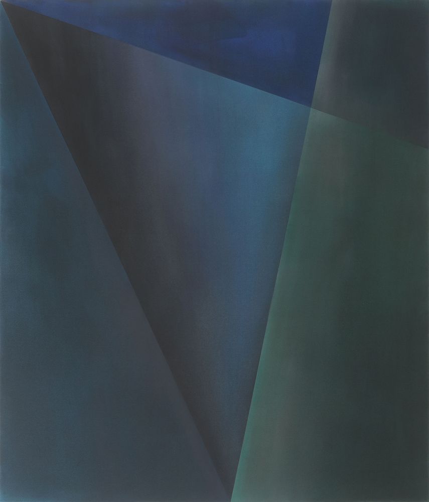 Triangular space, 2023, Oil on linen, 200 x 170 x 4 cm