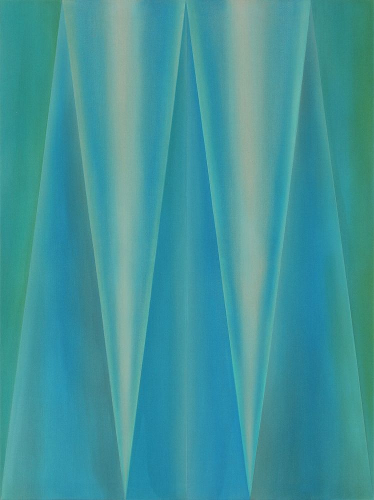 Triangular space, 2023, Oil on linen, 130 x 97 x 3 cm