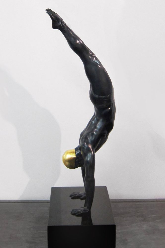Miniature Diver with 24K Gold Leaf Cap
